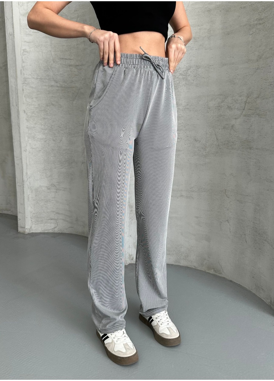 Çizgili Likralı Kadın Eşofman