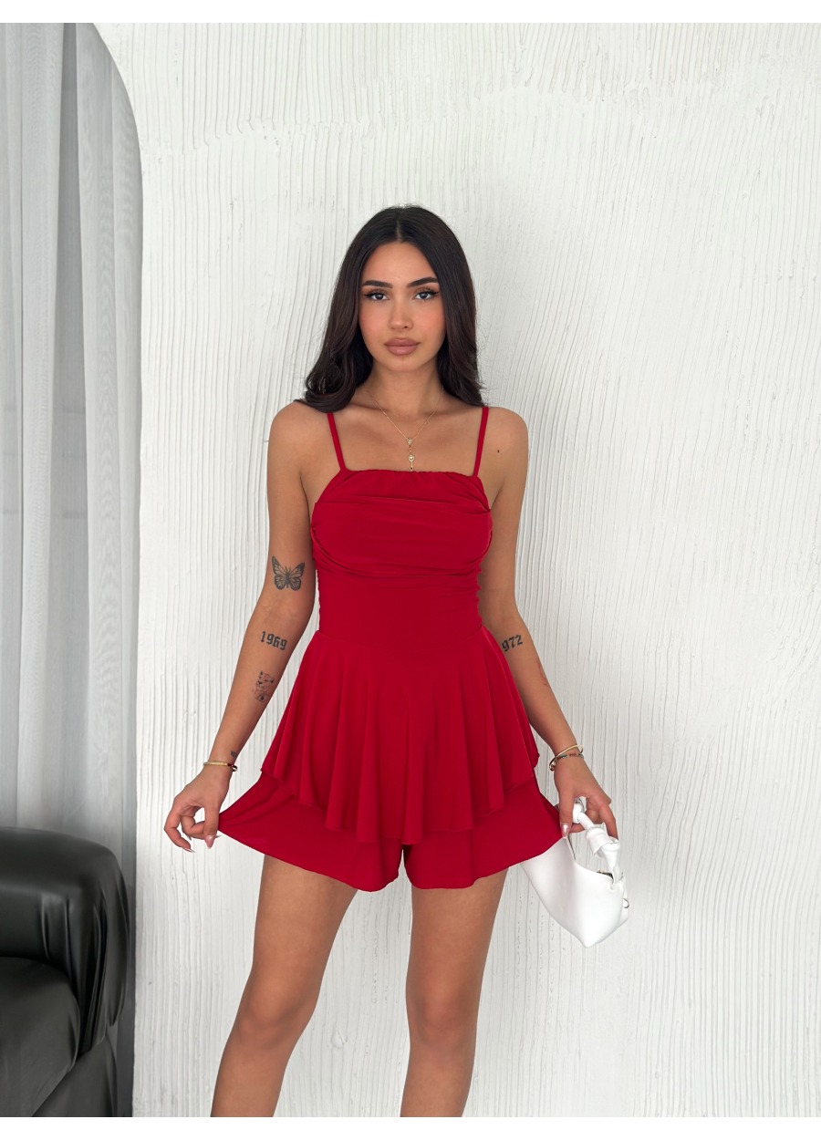 Şort Tulumlu Askılı Kadın Elbise